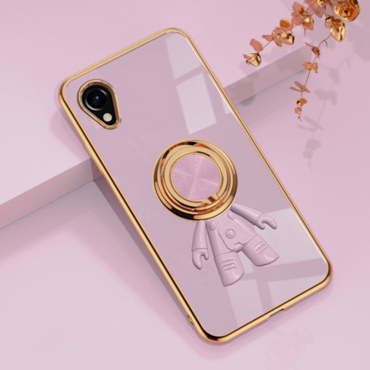 For Samsung Galaxy A23e JP Version 6D Plating Astronaut Ring Kickstand Phone Case