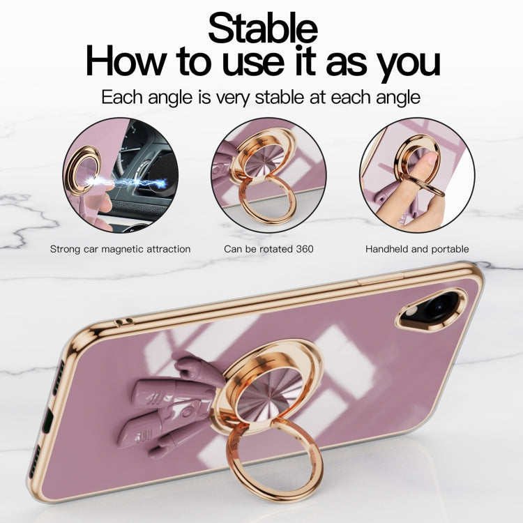 For Samsung Galaxy A23e JP Version 6D Plating Astronaut Ring Kickstand Phone Case