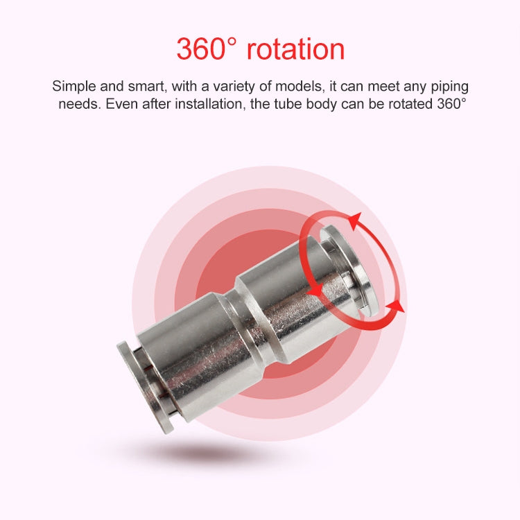 PG10-6 LAIZE Nickel Plated Copper Reducer Straight Pneumatic Quick Fitting Connector