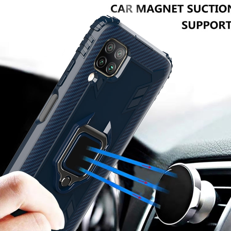 For Huawei P40 Lite Carbon Fiber Protective Case with 360 Degree Rotating Ring Holder