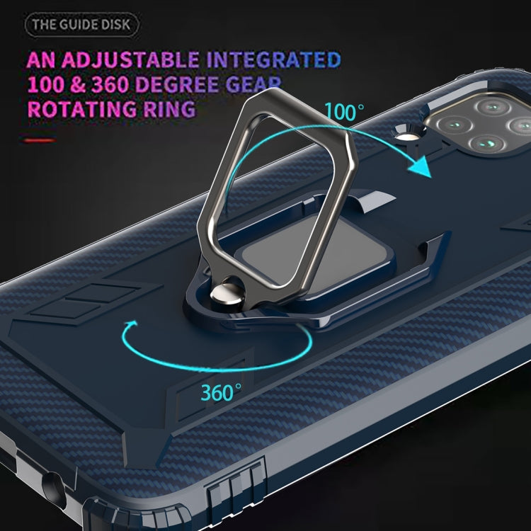 For Huawei P40 Lite Carbon Fiber Protective Case with 360 Degree Rotating Ring Holder