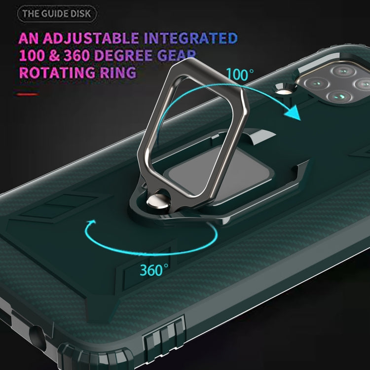 For Huawei P40 Lite Carbon Fiber Protective Case with 360 Degree Rotating Ring Holder