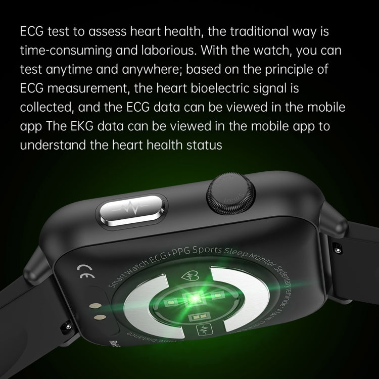 E200 1.72 inch HD Screen Encoder TPU Strap Smart Watch Supports ECG Monitoring/Blood Oxygen Monitoring