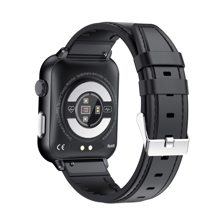 E200 1.72 inch HD Screen Encoder Leather Strap Smart Watch Supports ECG Monitoring/Blood Oxygen Monitoring