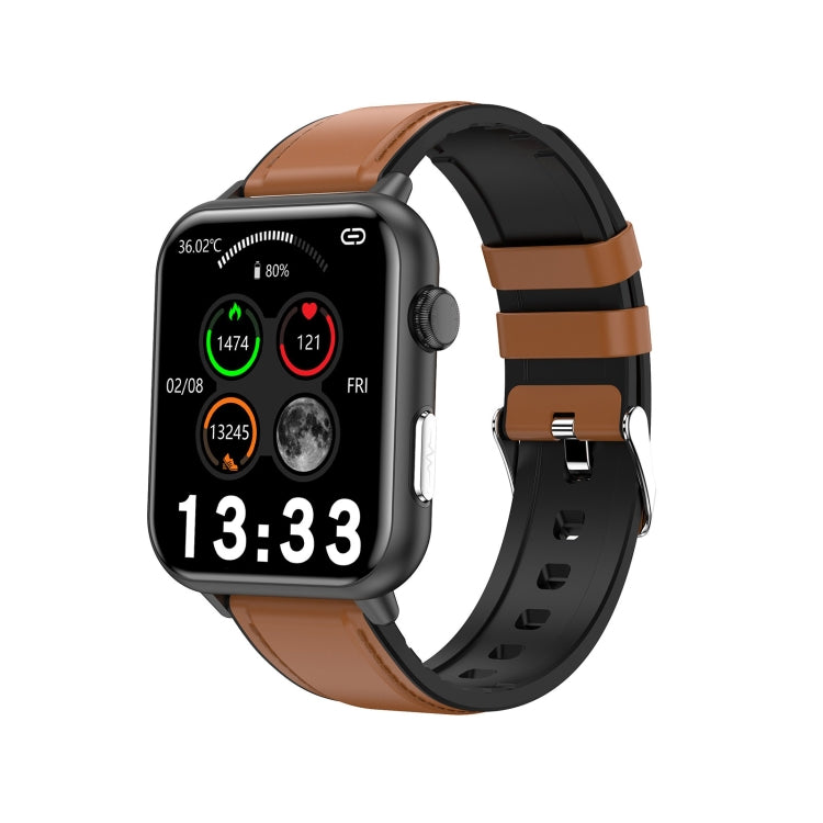 E200 1.72 inch HD Screen Encoder Leather Strap Smart Watch Supports ECG Monitoring/Blood Oxygen Monitoring