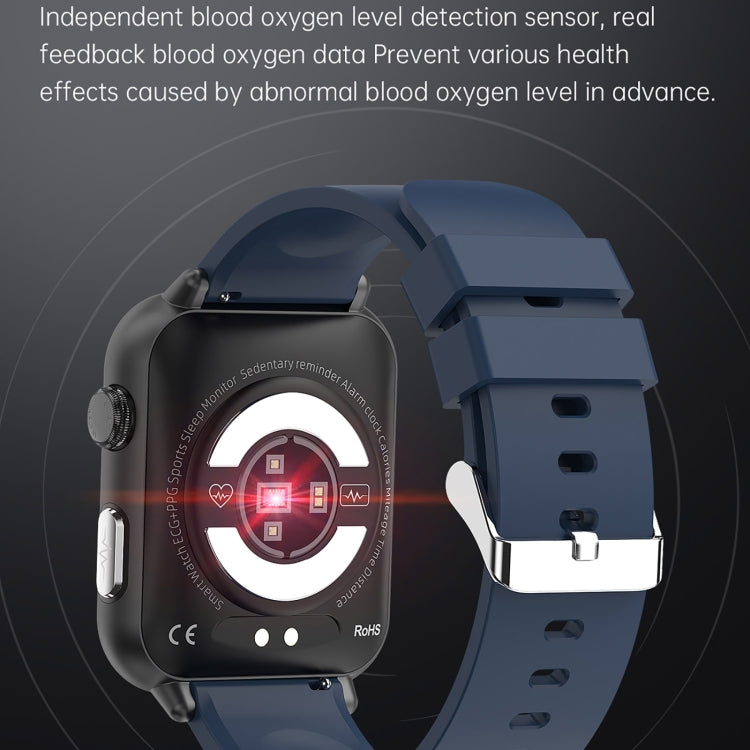 E200 1.72 inch HD Screen Encoder Leather Strap Smart Watch Supports ECG Monitoring/Blood Oxygen Monitoring