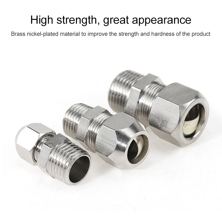 PC10-02 LAIZE 10pcs Nickel Plated Copper Reducer Straight Pneumatic Quick Fitting Connector