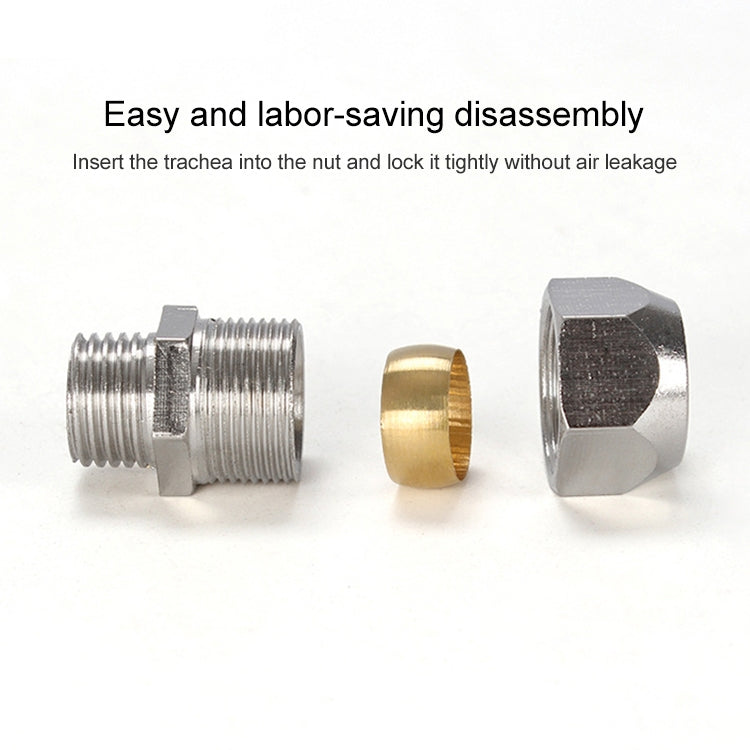 PC10-03 LAIZE 10pcs Nickel Plated Copper Reducer Straight Pneumatic Quick Fitting Connector