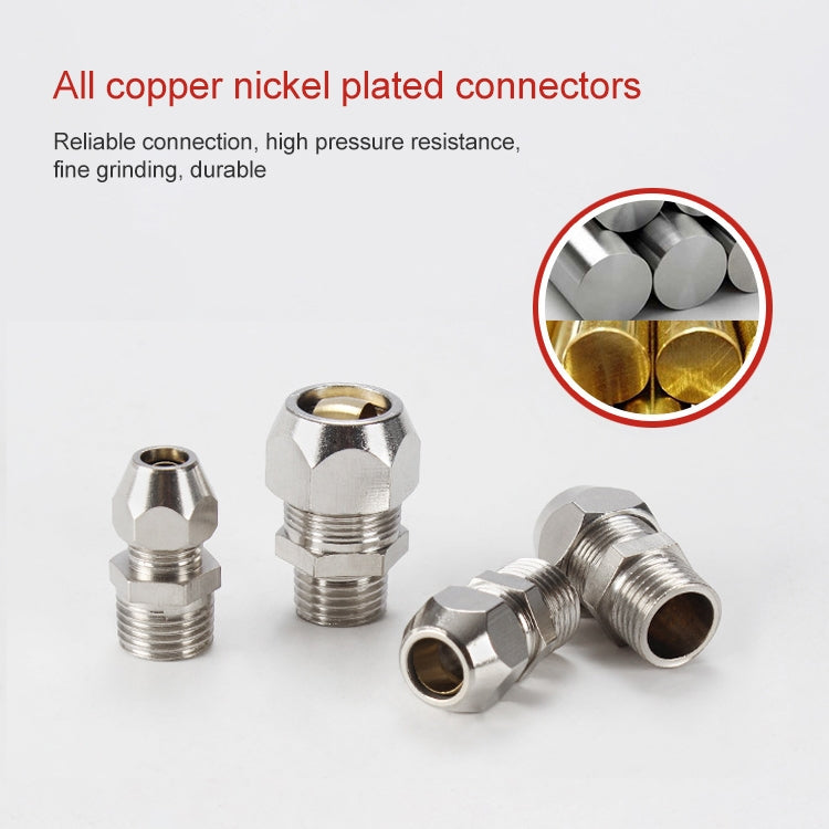 PC12-03 LAIZE 10pcs Nickel Plated Copper Reducer Straight Pneumatic Quick Fitting Connector
