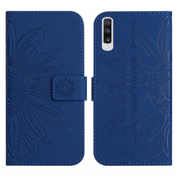For Samsung Galaxy A50/A50S/A30S Skin Feel Sun Flower Pattern Flip Leather Phone Case with Lanyard