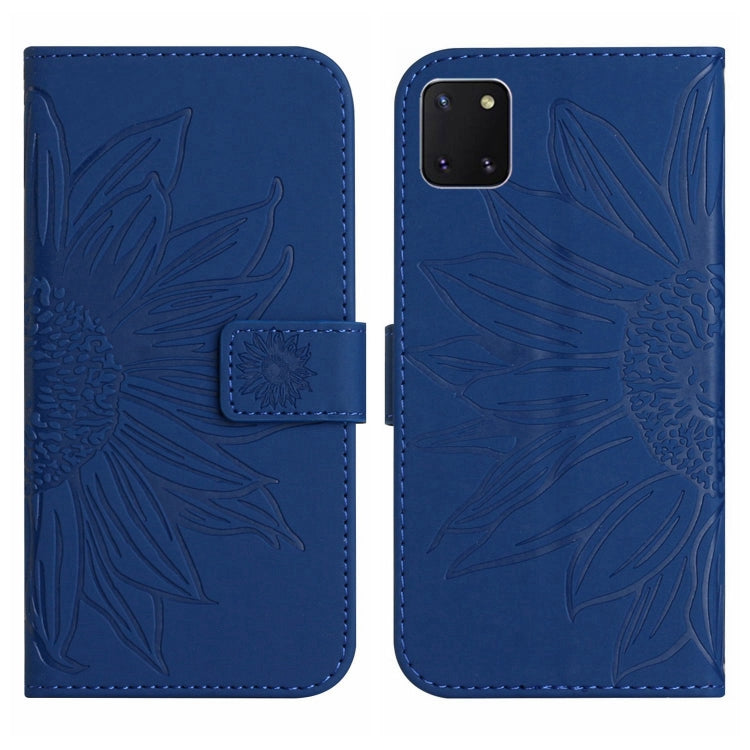 For Samsung Galaxy A81/Note10 Lite Skin Feel Sun Flower Pattern Flip Leather Phone Case with Lanyard
