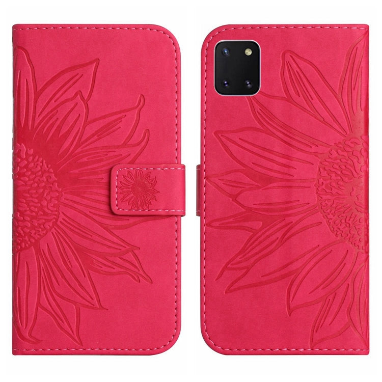 For Samsung Galaxy A81/Note10 Lite Skin Feel Sun Flower Pattern Flip Leather Phone Case with Lanyard