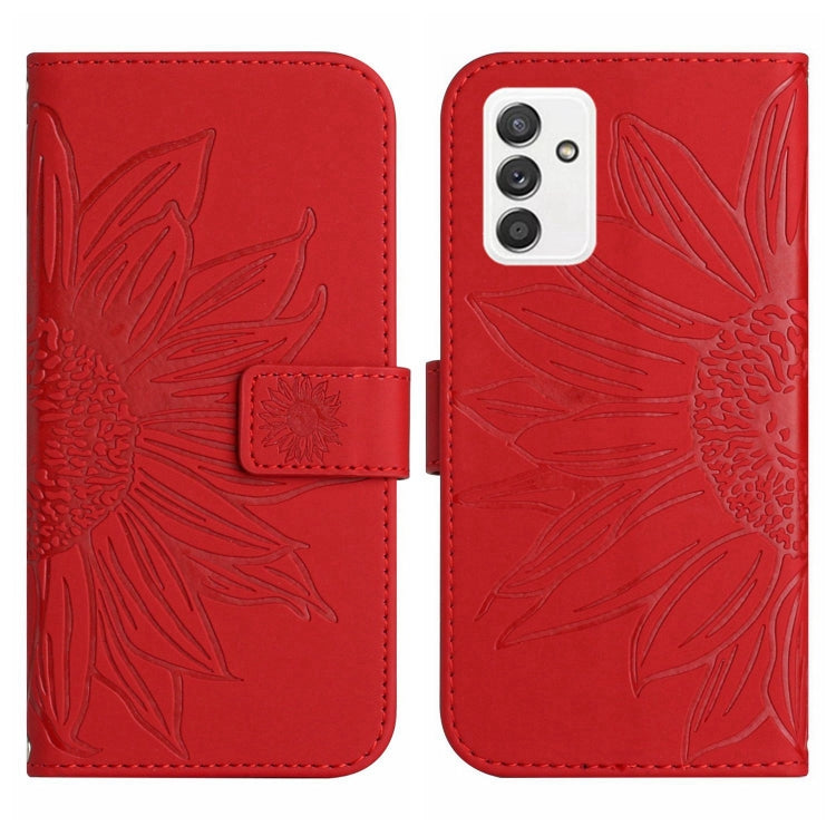 For Samsung Galaxy A82 5G Skin Feel Sun Flower Pattern Flip Leather Phone Case with Lanyard