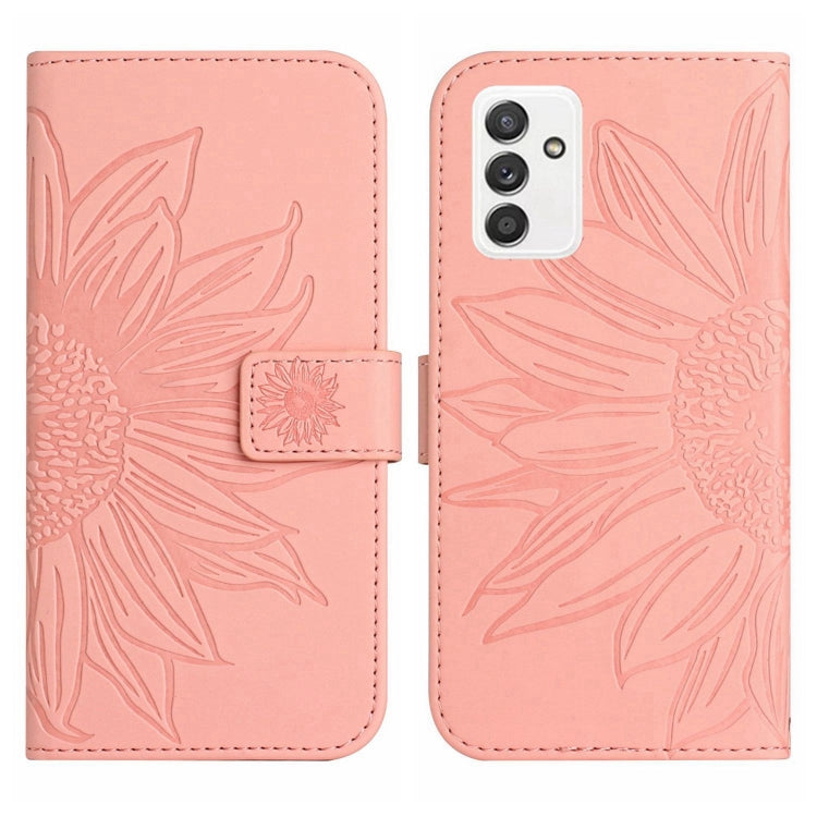 For Samsung Galaxy A82 5G Skin Feel Sun Flower Pattern Flip Leather Phone Case with Lanyard