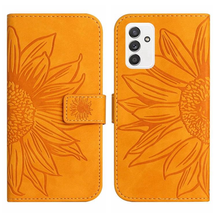 For Samsung Galaxy A82 5G Skin Feel Sun Flower Pattern Flip Leather Phone Case with Lanyard