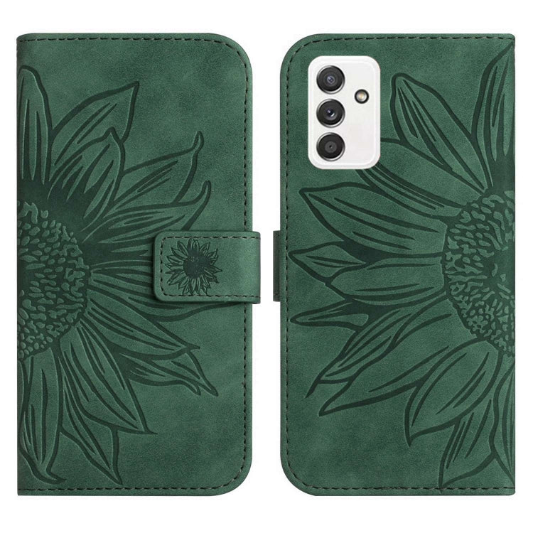 For Samsung Galaxy A82 5G Skin Feel Sun Flower Pattern Flip Leather Phone Case with Lanyard