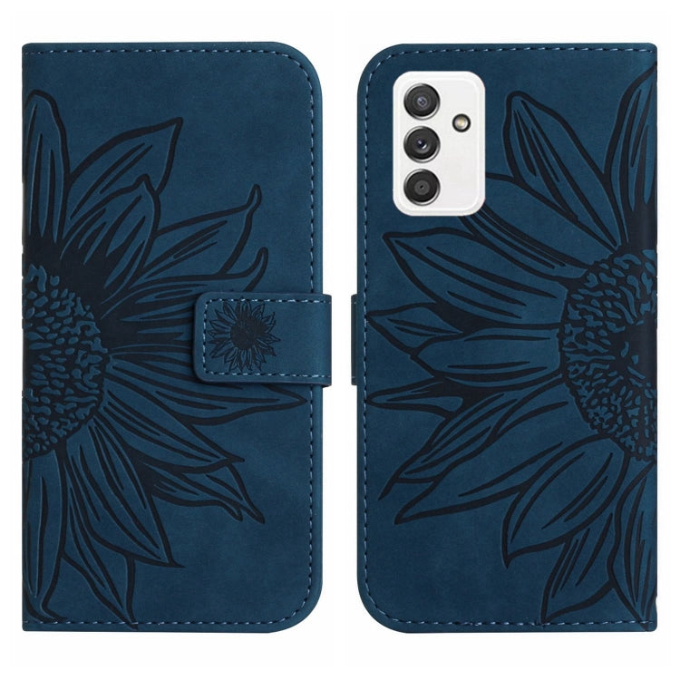 For Samsung Galaxy A82 5G Skin Feel Sun Flower Pattern Flip Leather Phone Case with Lanyard