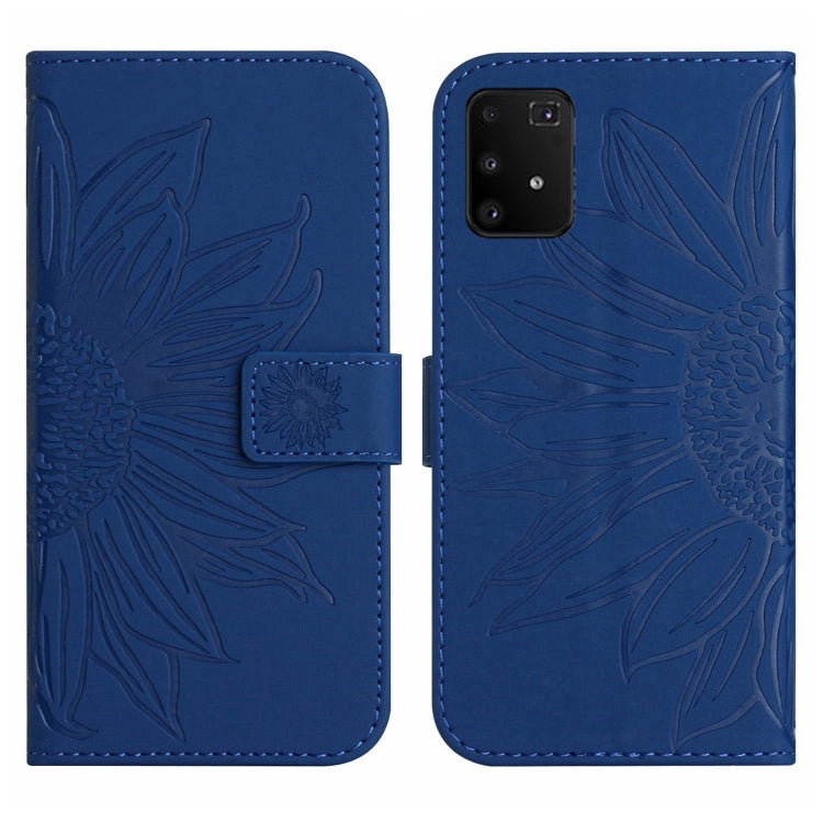 For Samsung Galaxy A91/S10 Lite Skin Feel Sun Flower Pattern Flip Leather Phone Case with Lanyard