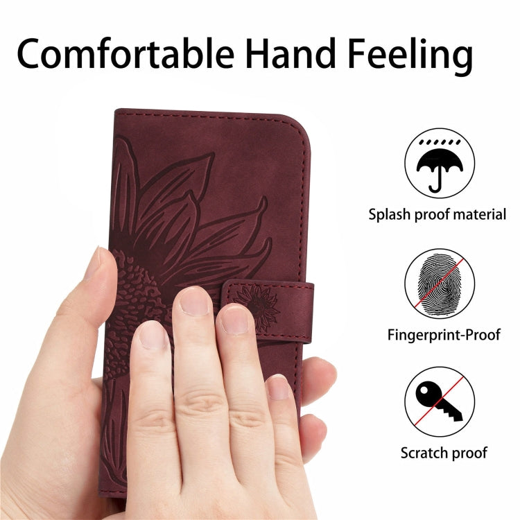 For Samsung Galaxy M31/M21S Skin Feel Sun Flower Pattern Flip Leather Phone Case with Lanyard