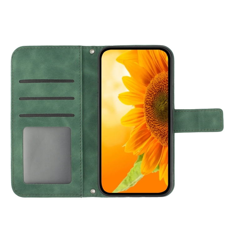 For Samsung Galaxy M31/M21S Skin Feel Sun Flower Pattern Flip Leather Phone Case with Lanyard