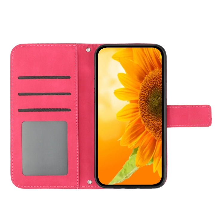 For Samsung Galaxy M31/M21S Skin Feel Sun Flower Pattern Flip Leather Phone Case with Lanyard