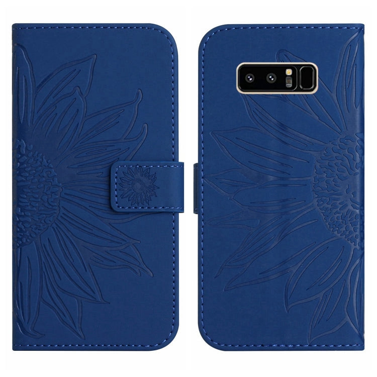 For Samsung Galaxy Note 8 Skin Feel Sun Flower Pattern Flip Leather Phone Case with Lanyard