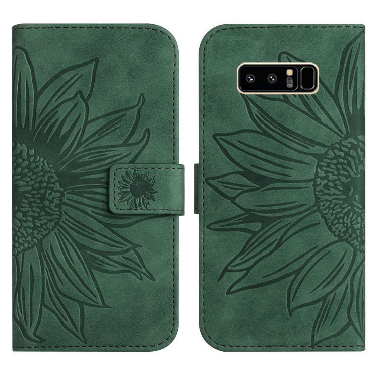 For Samsung Galaxy Note 8 Skin Feel Sun Flower Pattern Flip Leather Phone Case with Lanyard