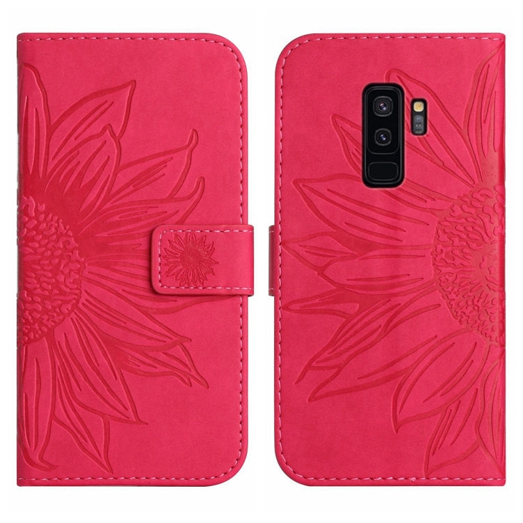 For Samsung Galaxy S9+ Skin Feel Sun Flower Pattern Flip Leather Phone Case with Lanyard