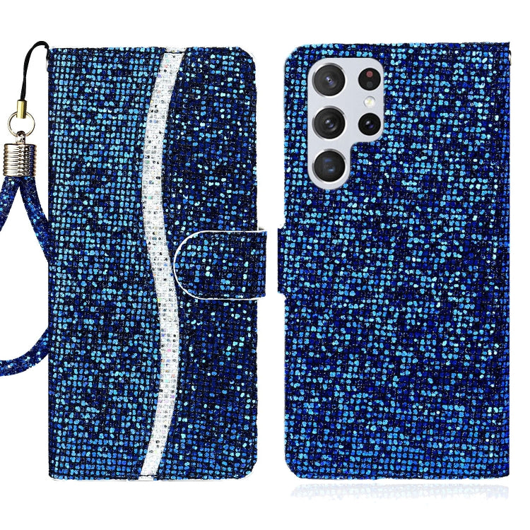 For Samsung Galaxy S23 Ultra 5G Glitter Powder Filp Leather Phone Case