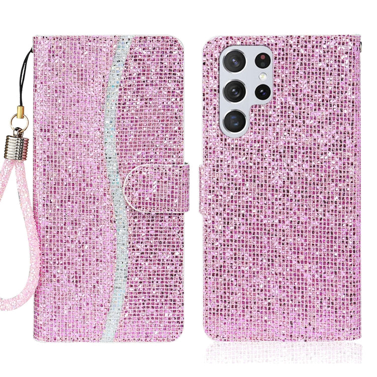 For Samsung Galaxy S23 Ultra 5G Glitter Powder Filp Leather Phone Case