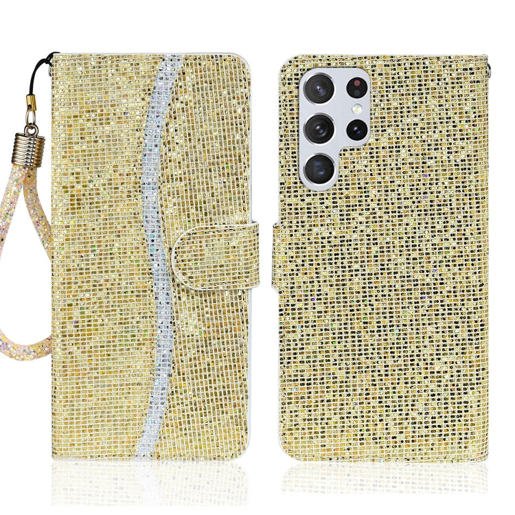 For Samsung Galaxy S23 Ultra 5G Glitter Powder Filp Leather Phone Case