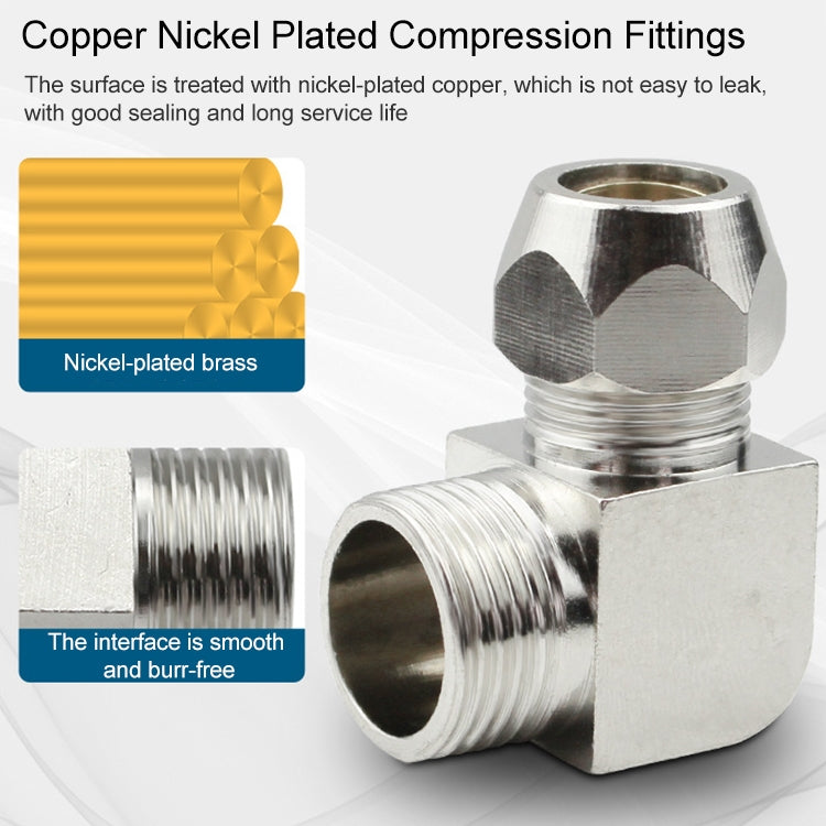PL8-03 LAIZE Nickel Plated Copper Reducer Elbow Pneumatic Quick Fitting Connector