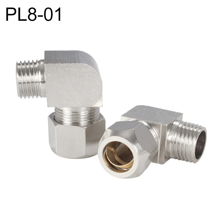 PL8-01 LAIZE 10pcs Nickel Plated Copper Reducer Elbow Pneumatic Quick Fitting Connector