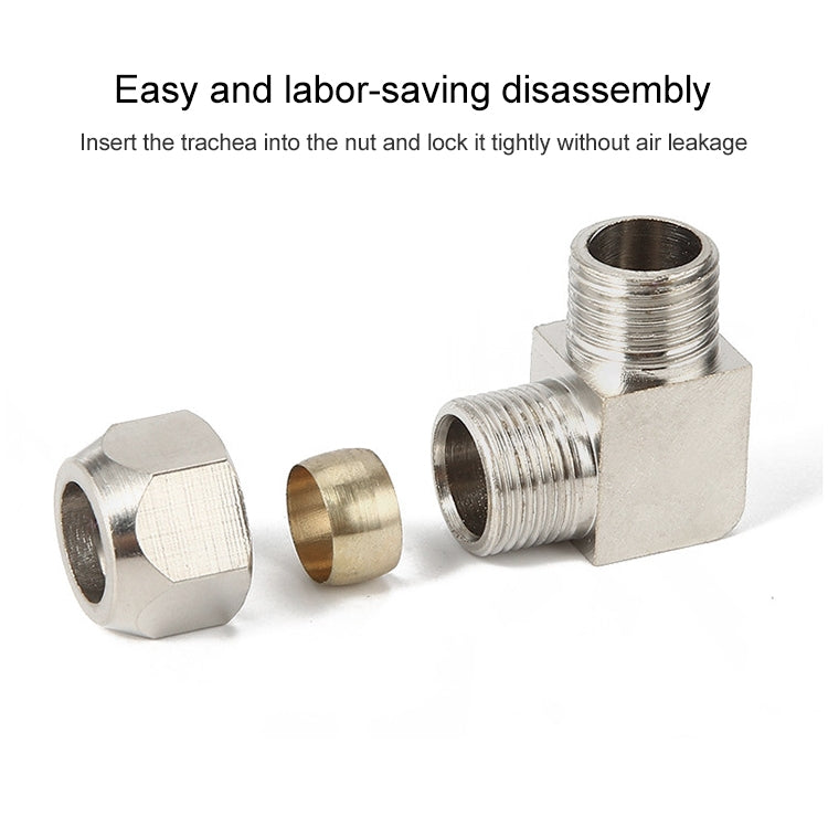 PL8-01 LAIZE 10pcs Nickel Plated Copper Reducer Elbow Pneumatic Quick Fitting Connector