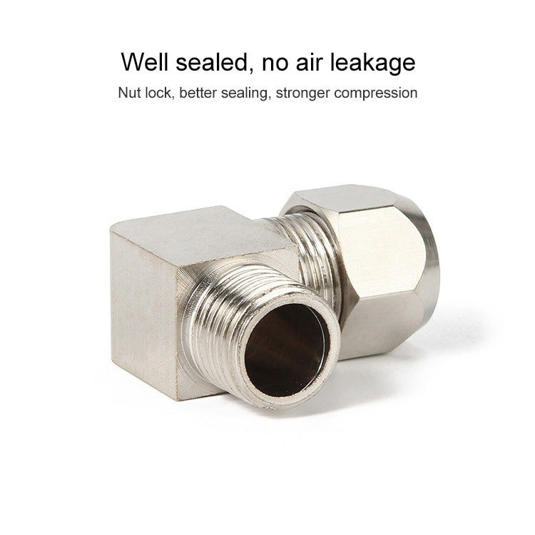 PL8-02 LAIZE 10pcs Nickel Plated Copper Reducer Elbow Pneumatic Quick Fitting Connector