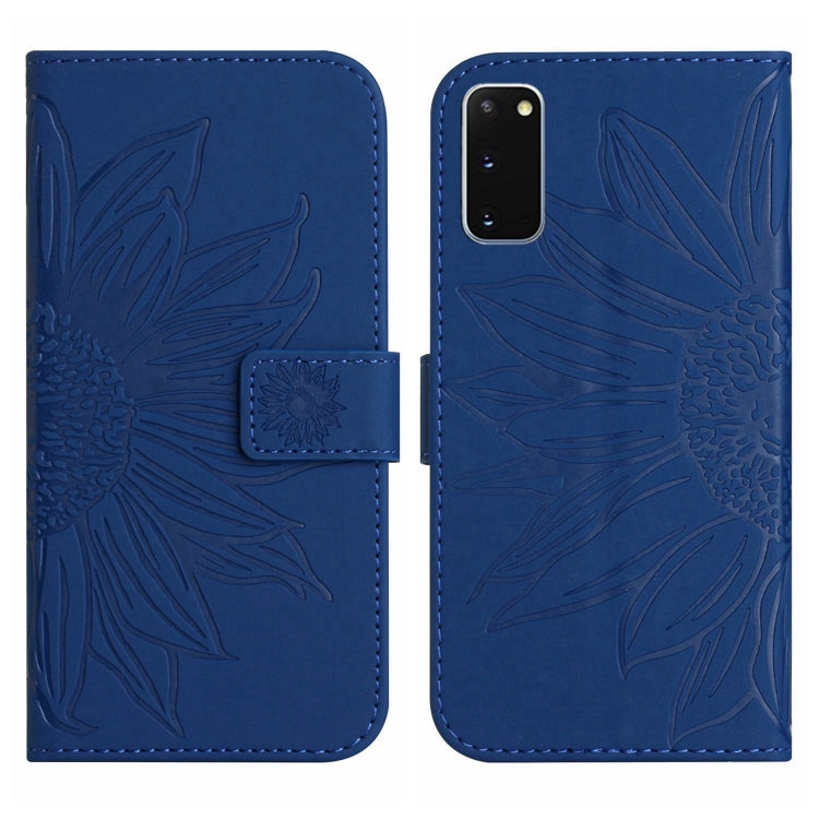 For Samsung Galaxy S20 Skin Feel Sun Flower Pattern Flip Leather Phone Case with Lanyard