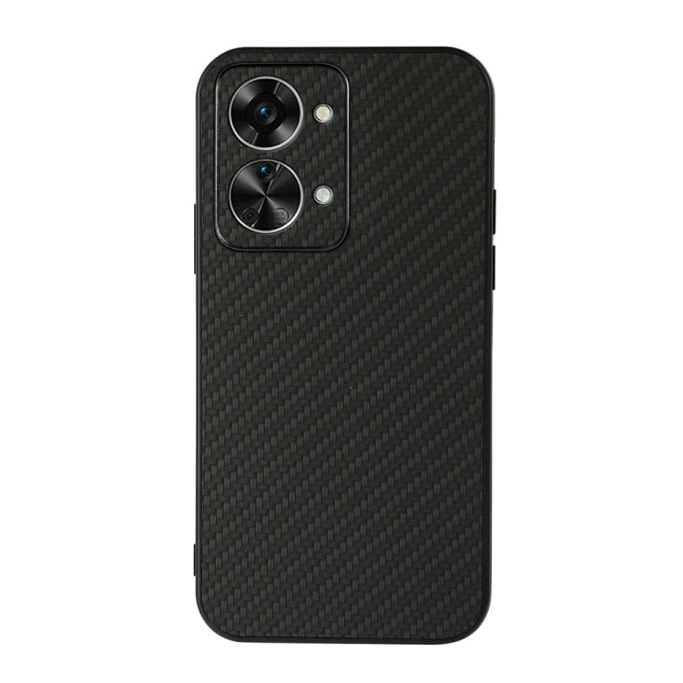 For OnePlus Nord 2T Accurate Hole Carbon Fiber Texture PU Phone Case