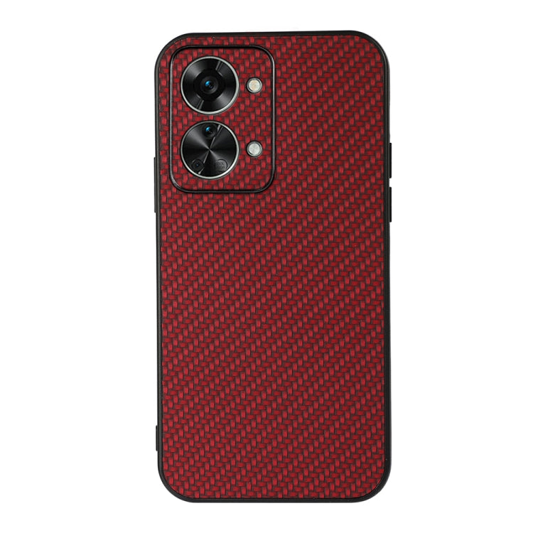 For OnePlus Nord 2T Accurate Hole Carbon Fiber Texture PU Phone Case
