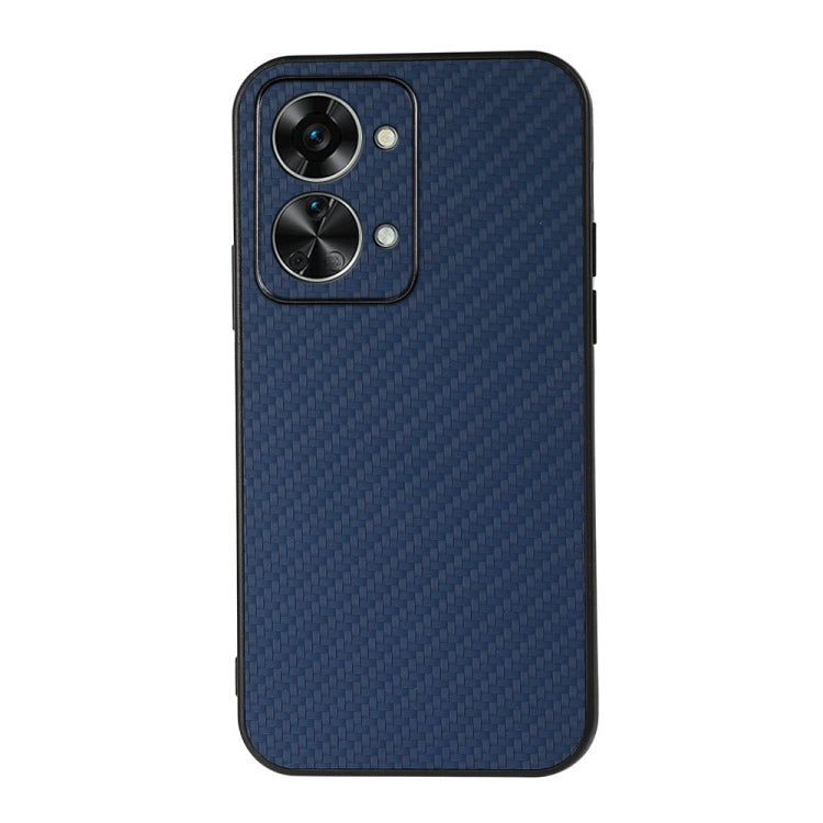 For OnePlus Nord 2T Accurate Hole Carbon Fiber Texture PU Phone Case
