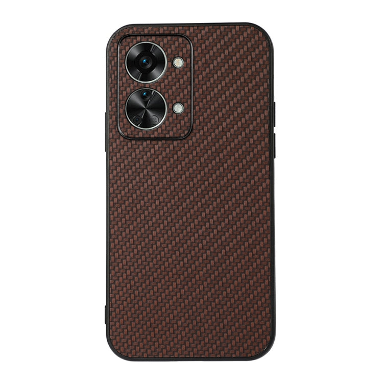 For OnePlus Nord 2T Accurate Hole Carbon Fiber Texture PU Phone Case