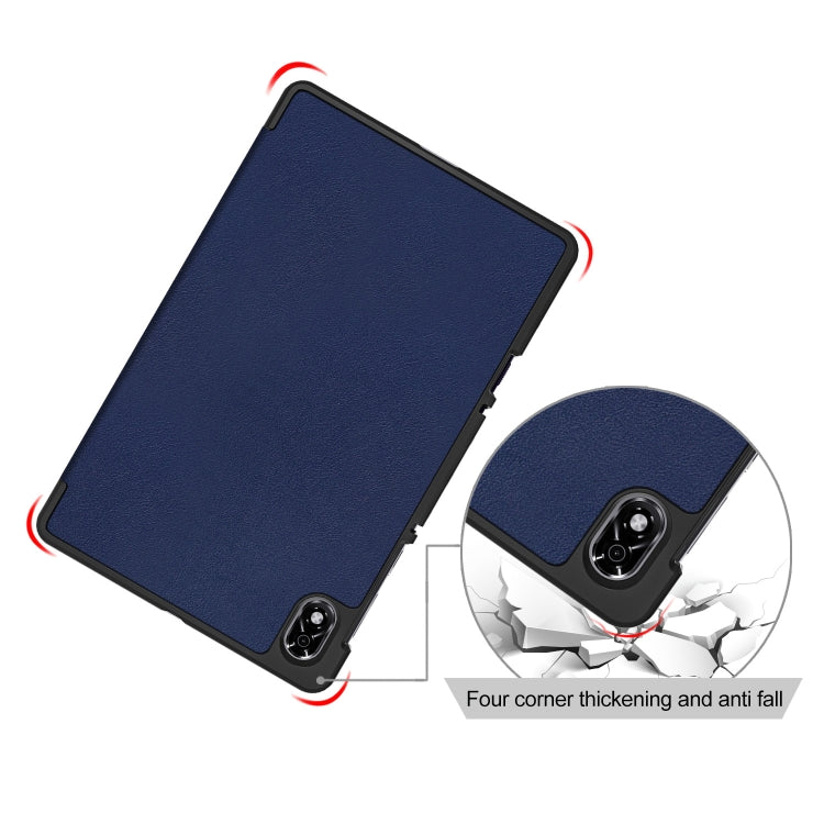 For Lenovo Legion Y700 3-folding Magnetic Buckle Custer Texture Leather Smart Tablet Case
