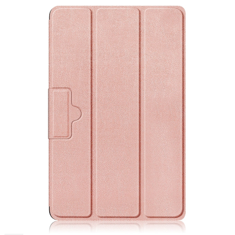 For Lenovo Legion Y700 3-folding Magnetic Buckle Custer Texture Leather Smart Tablet Case