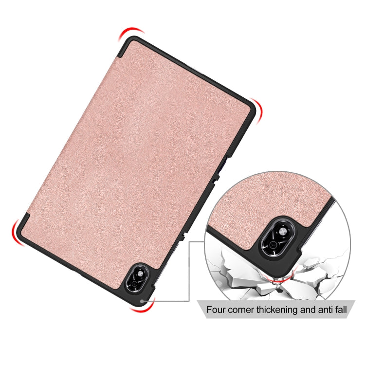 For Lenovo Legion Y700 3-folding Magnetic Buckle Custer Texture Leather Smart Tablet Case