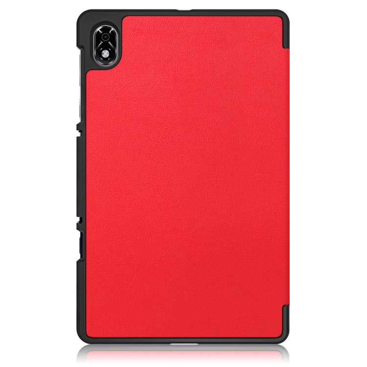 For Lenovo Legion Y700 3-folding Magnetic Buckle Custer Texture Leather Smart Tablet Case