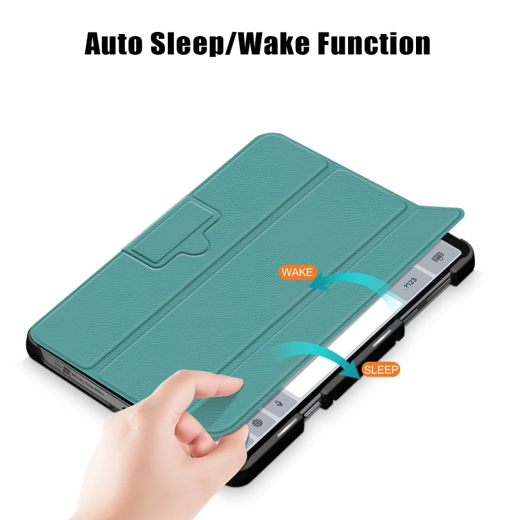 For Lenovo Legion Y700 3-folding Magnetic Buckle Custer Texture Leather Smart Tablet Case