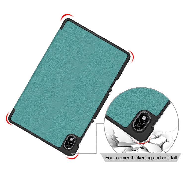 For Lenovo Legion Y700 3-folding Magnetic Buckle Custer Texture Leather Smart Tablet Case