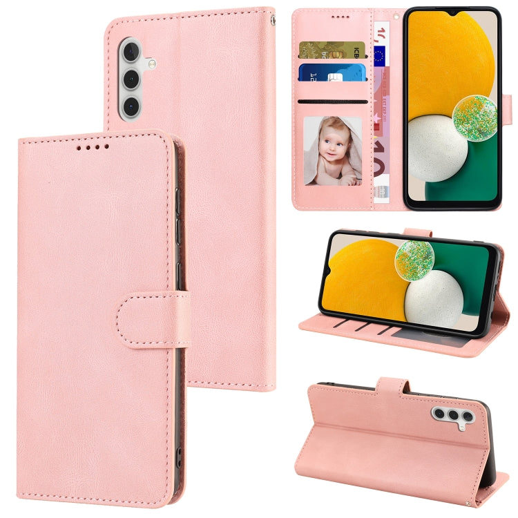 For Samsung Galaxy A14 5G Fantasy Classic Skin-feel Calfskin Texture PU Phone Case