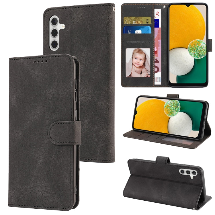 For Samsung Galaxy A14 5G Fantasy Classic Skin-feel Calfskin Texture PU Phone Case