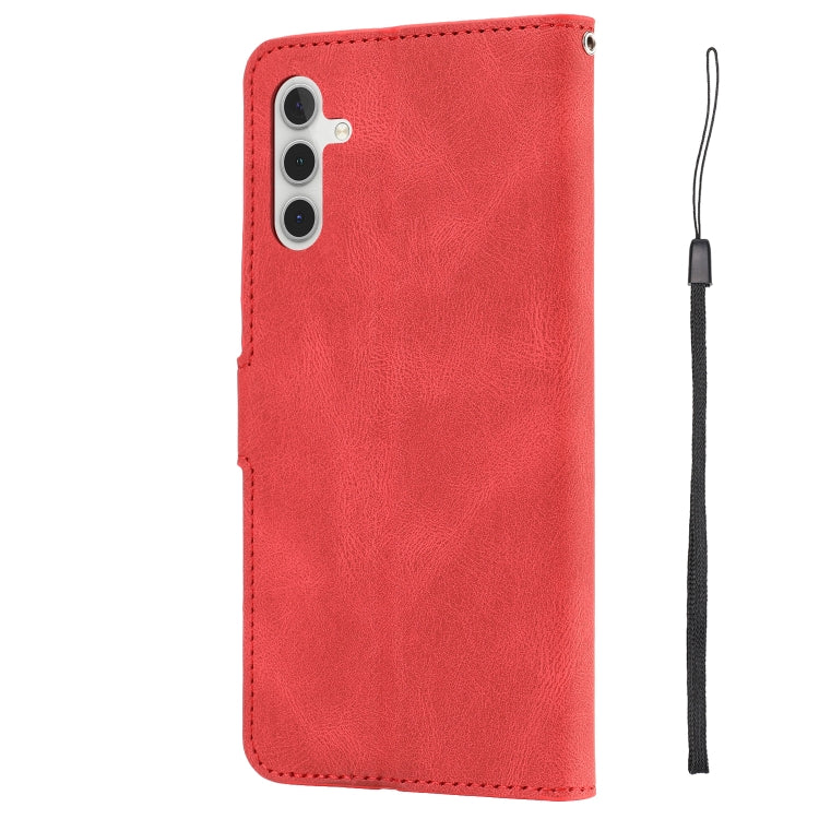 For Samsung Galaxy A14 5G Fantasy Classic Skin-feel Calfskin Texture PU Phone Case