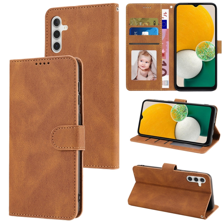 For Samsung Galaxy A14 5G Fantasy Classic Skin-feel Calfskin Texture PU Phone Case